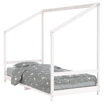 Kinderbedframe 90x190 cm massief grenenhout wit