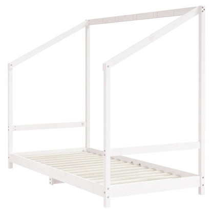 Kinderbedframe 90x190 cm massief grenenhout wit