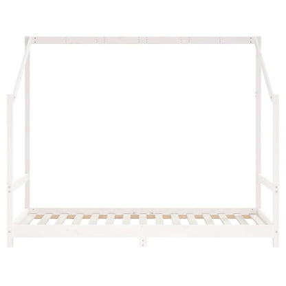 Kinderbedframe 90x190 cm massief grenenhout wit