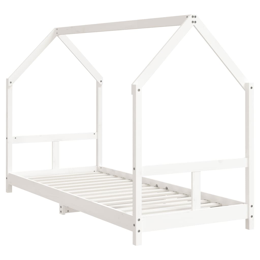 Kinderbedframe 80x200 cm massief grenenhout wit