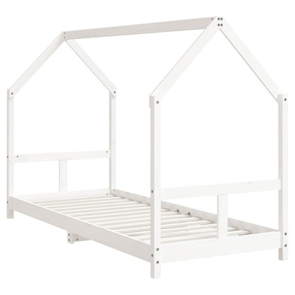 Kinderbedframe 80x200 cm massief grenenhout wit