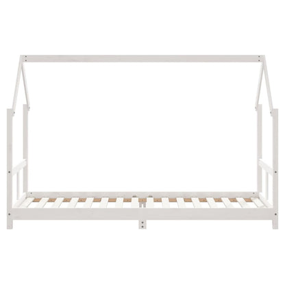 Kinderbedframe 80x200 cm massief grenenhout wit