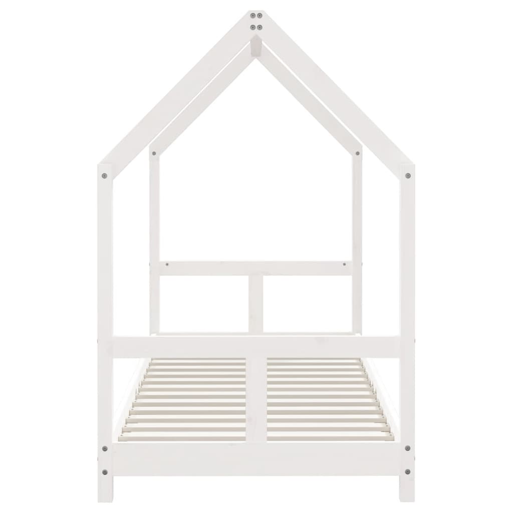 Kinderbedframe 80x200 cm massief grenenhout wit