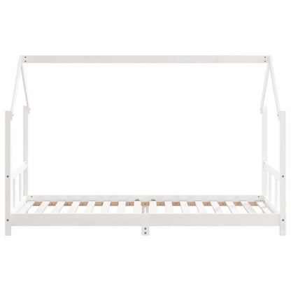 Kinderbedframe 90x200 cm massief grenenhout wit