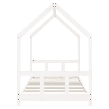 Kinderbedframe 90x200 cm massief grenenhout wit