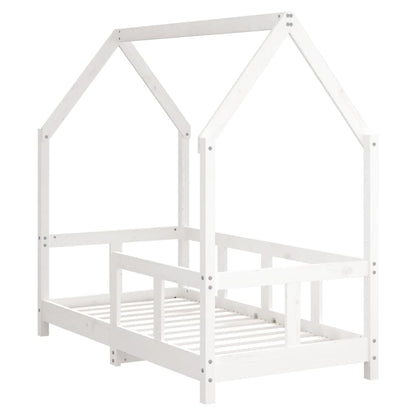 Kinderbedframe 70x140 cm massief grenenhout wit
