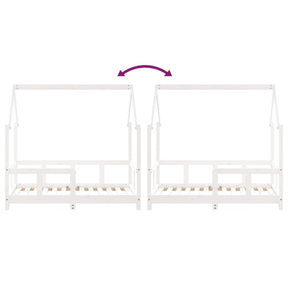 Kinderbedframe 70x140 cm massief grenenhout wit