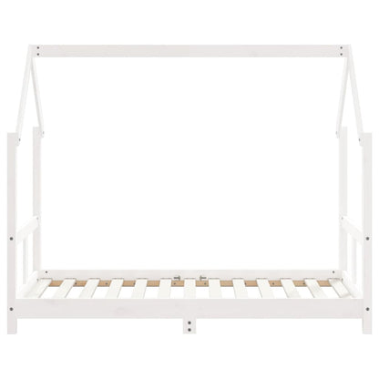Kinderbedframe 80x160 cm massief grenenhout wit