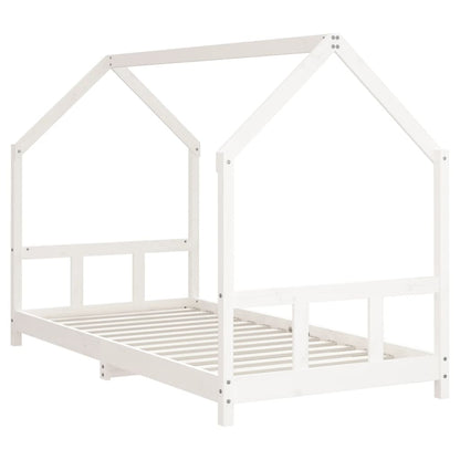Kinderbedframe 90x190 cm massief grenenhout wit