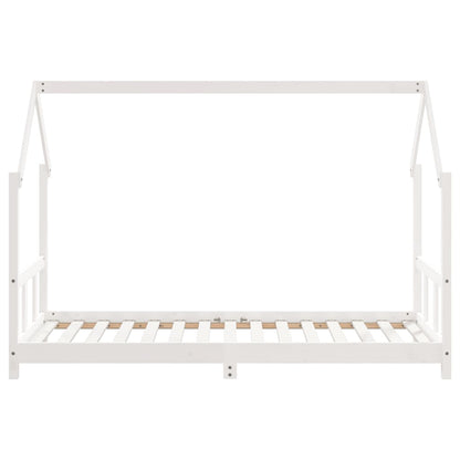 Kinderbedframe 90x190 cm massief grenenhout wit
