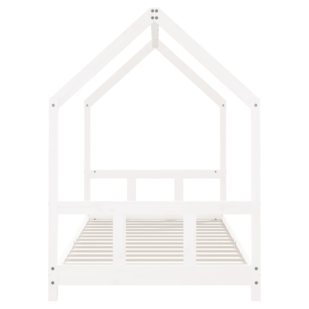 Kinderbedframe 90x190 cm massief grenenhout wit