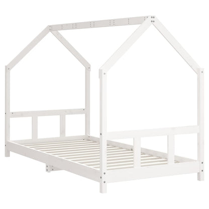 Kinderbedframe 90x190 cm massief grenenhout wit