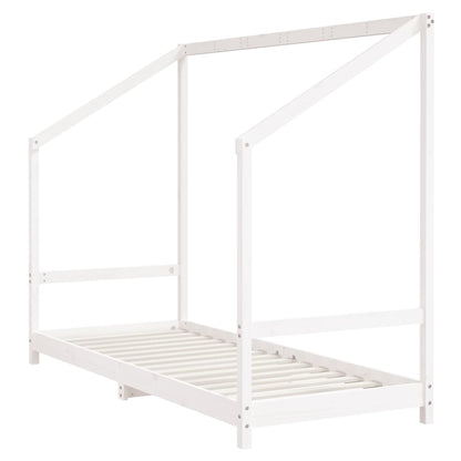 Kinderbedframe 2x(80x200) cm massief grenenhout wit