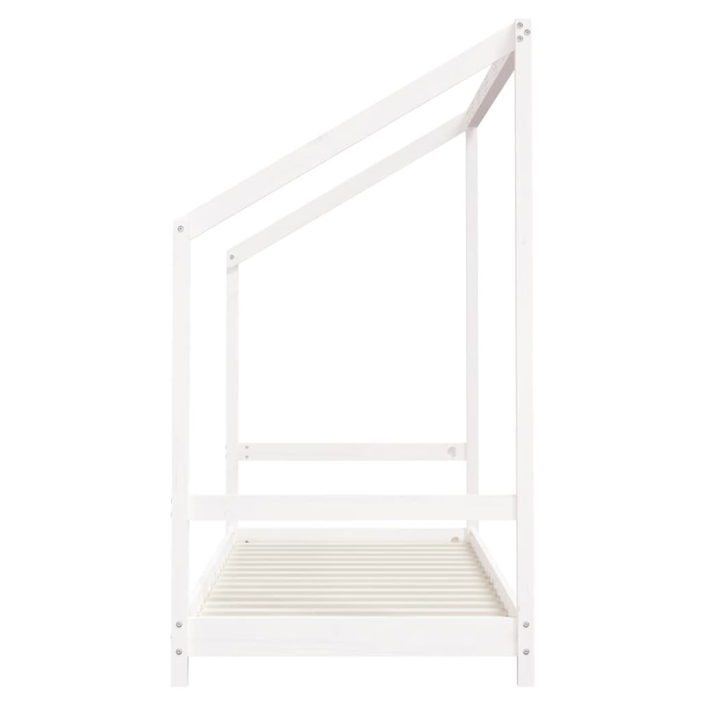 Kinderbedframe 2x(80x200) cm massief grenenhout wit