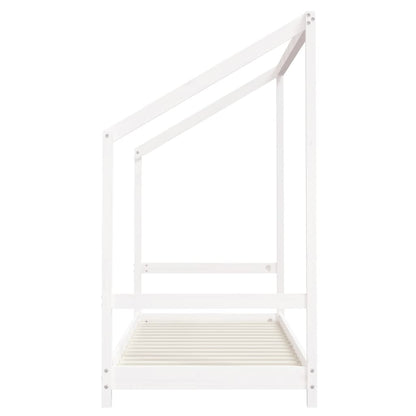 Kinderbedframe 2x(80x200) cm massief grenenhout wit
