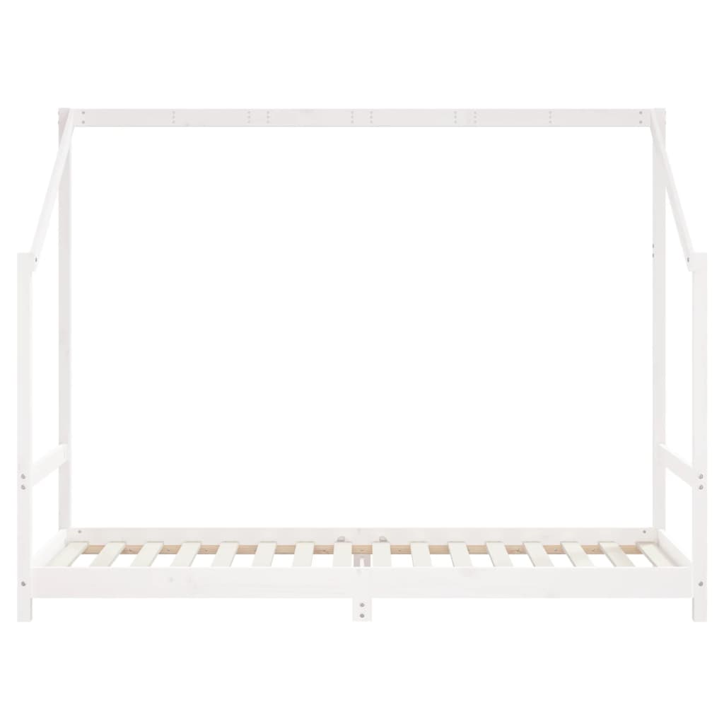 Kinderbedframe 2x(80x200) cm massief grenenhout wit