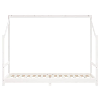 Kinderbedframe 2x(80x200) cm massief grenenhout wit