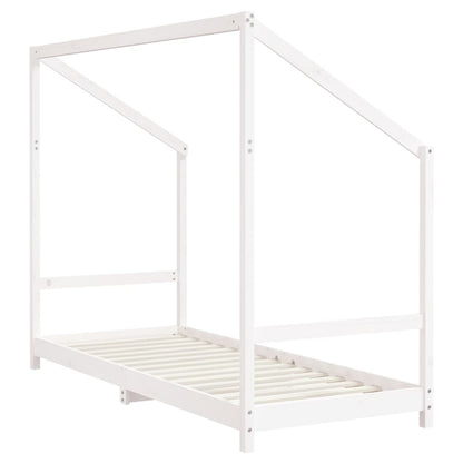 Kinderbedframe 2x(80x200) cm massief grenenhout wit