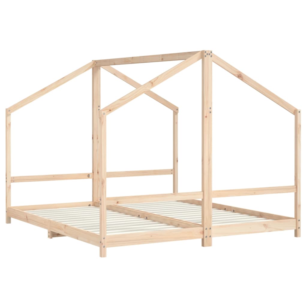 Kinderbedframe 2x(90x200) cm massief grenenhout