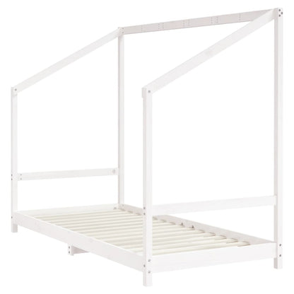 Kinderbedframe 2x(90x200) cm massief grenenhout wit