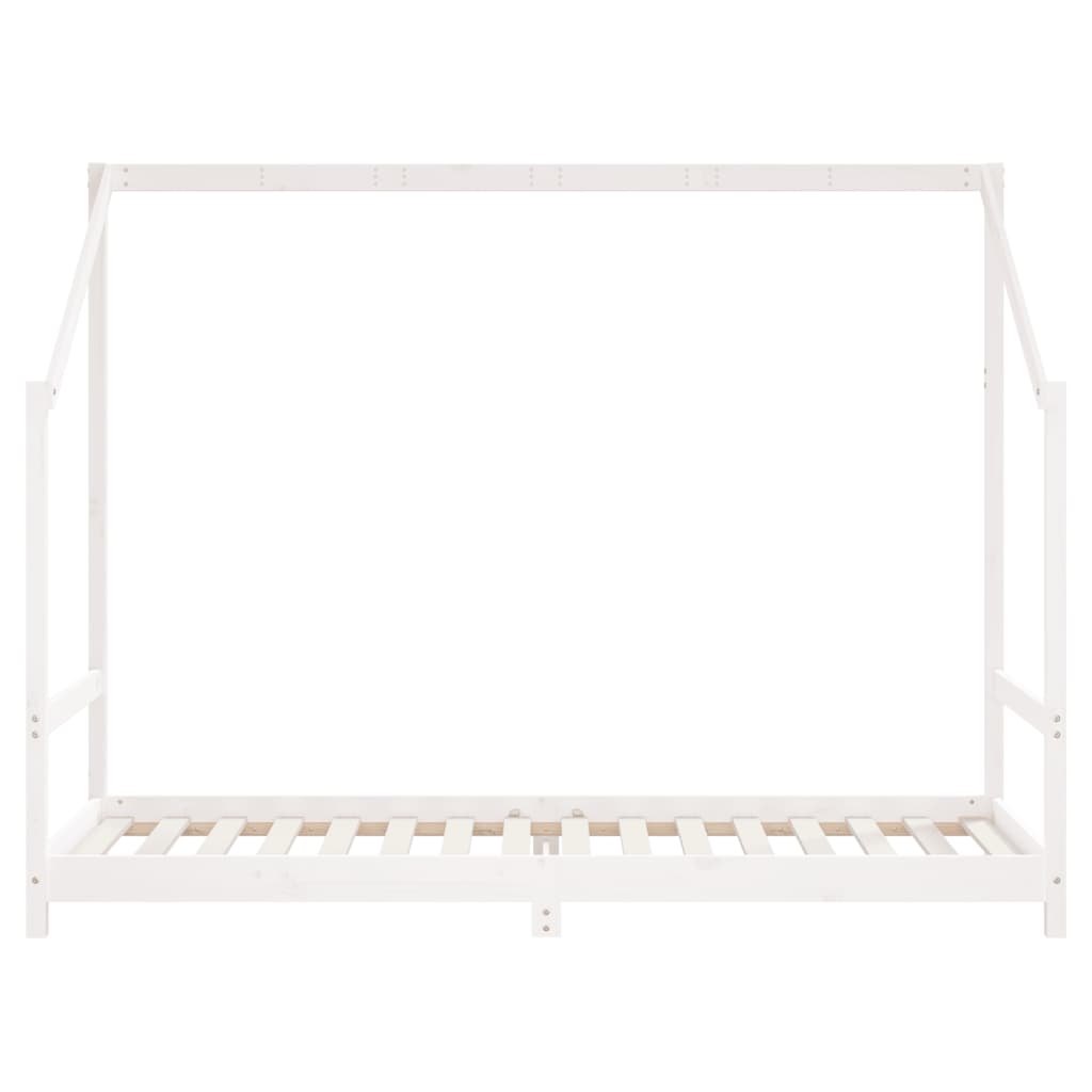 Kinderbedframe 2x(90x200) cm massief grenenhout wit