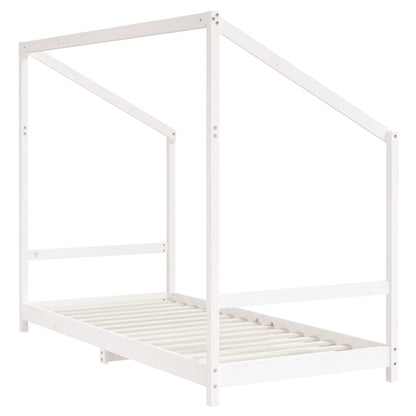 Kinderbedframe 2x(90x200) cm massief grenenhout wit