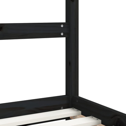 Kinderbedframe 2x(90x200) cm massief grenenhout zwart