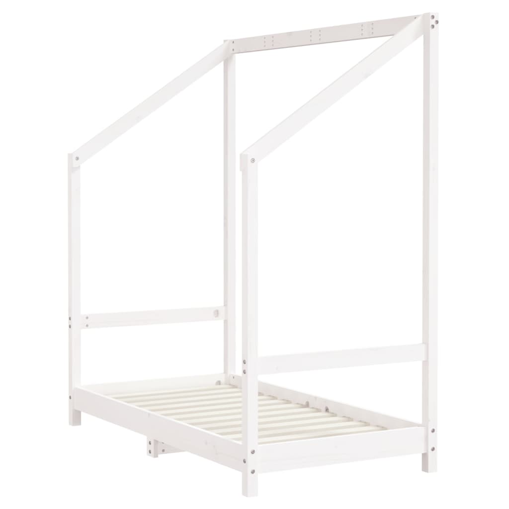 Kinderbedframe 2x(70x140 cm massief grenenhout wit