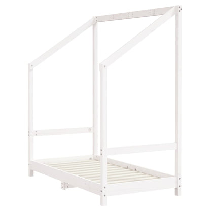 Kinderbedframe 2x(70x140 cm massief grenenhout wit