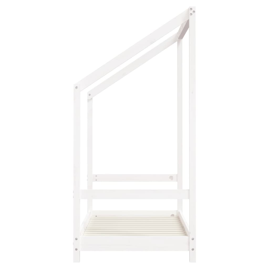 Kinderbedframe 2x(70x140 cm massief grenenhout wit
