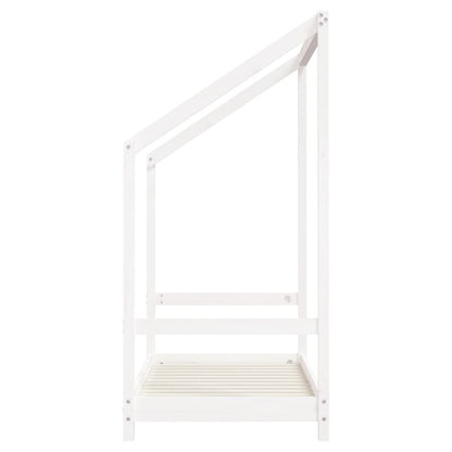 Kinderbedframe 2x(70x140 cm massief grenenhout wit
