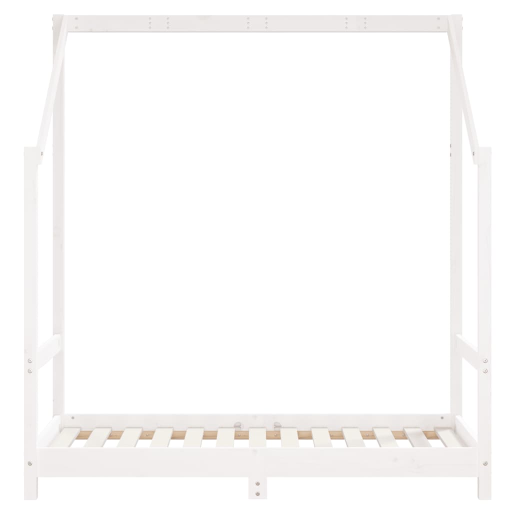 Kinderbedframe 2x(70x140 cm massief grenenhout wit