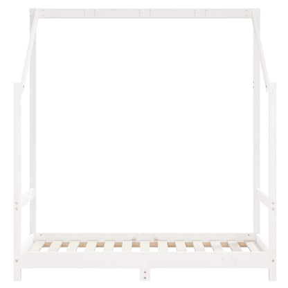 Kinderbedframe 2x(70x140 cm massief grenenhout wit