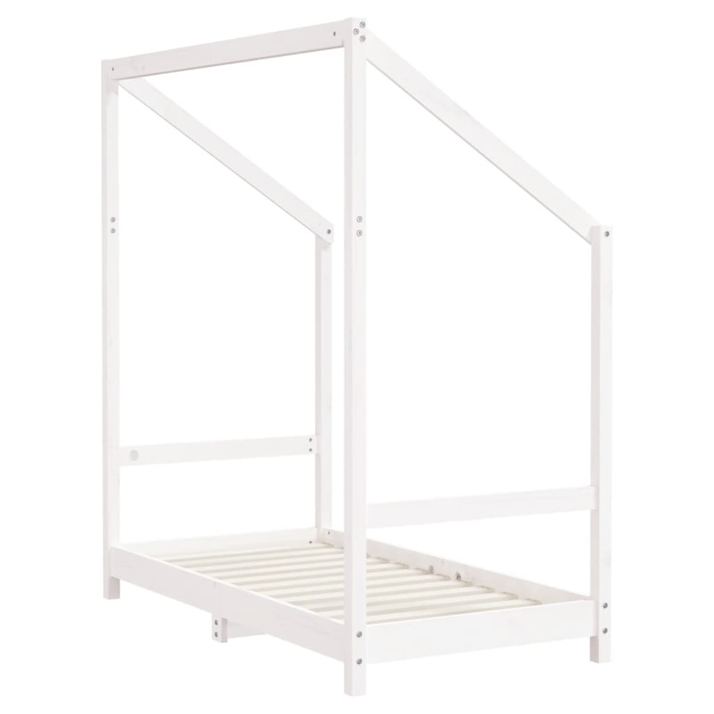 Kinderbedframe 2x(70x140 cm massief grenenhout wit