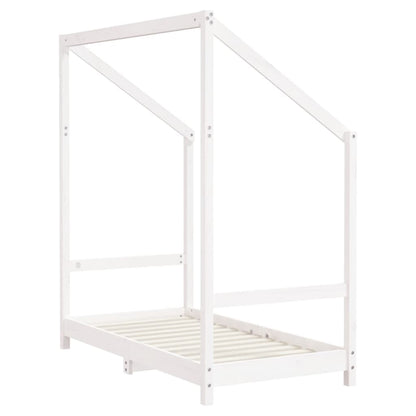 Kinderbedframe 2x(70x140 cm massief grenenhout wit