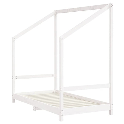 Kinderbedframe 2x(80x160) cm massief grenenhout wit