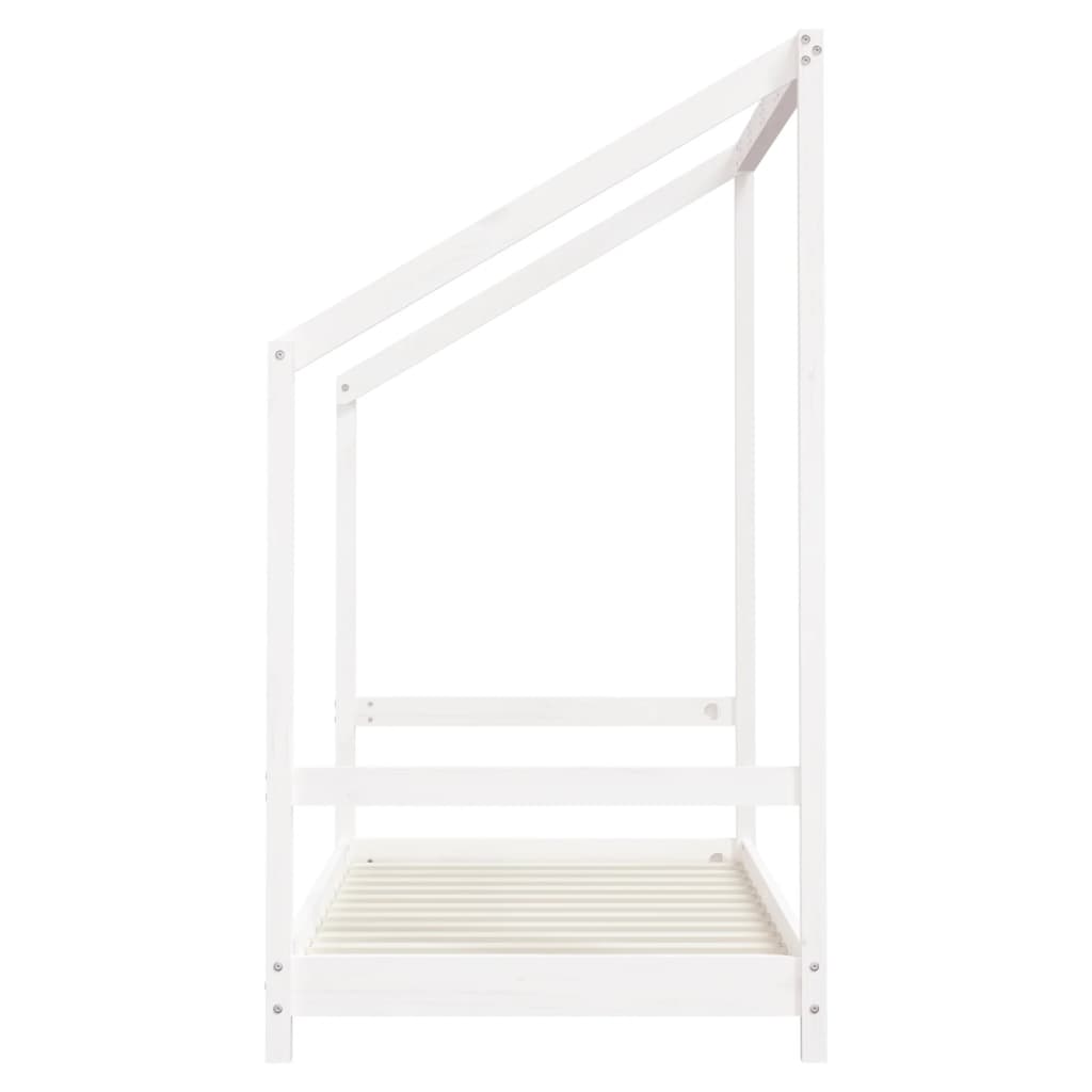 Kinderbedframe 2x(80x160) cm massief grenenhout wit