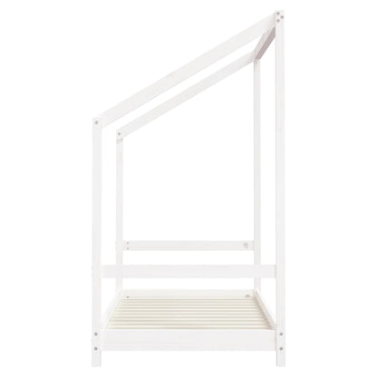 Kinderbedframe 2x(80x160) cm massief grenenhout wit
