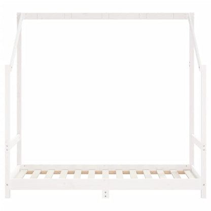 Kinderbedframe 2x(80x160) cm massief grenenhout wit