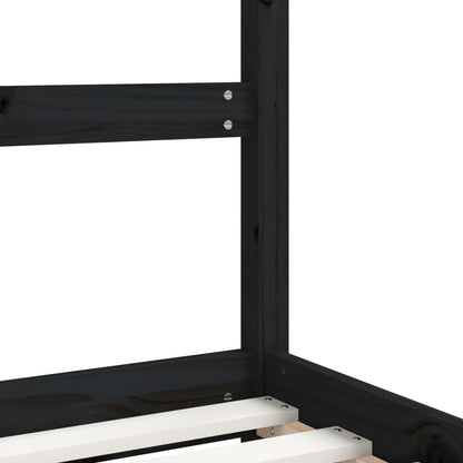 Kinderbedframe 2x(80x160) cm massief grenenhout zwart