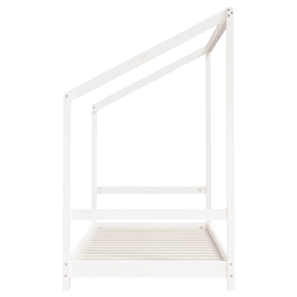 Kinderbedframe 2x(90x190) cm massief grenenhout wit