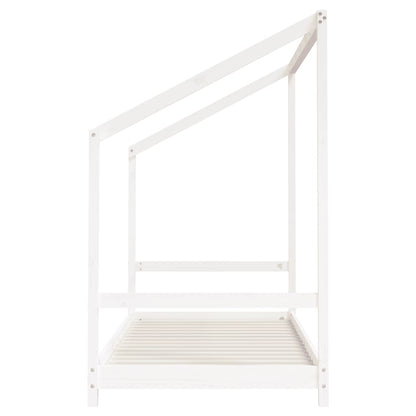 Kinderbedframe 2x(90x190) cm massief grenenhout wit