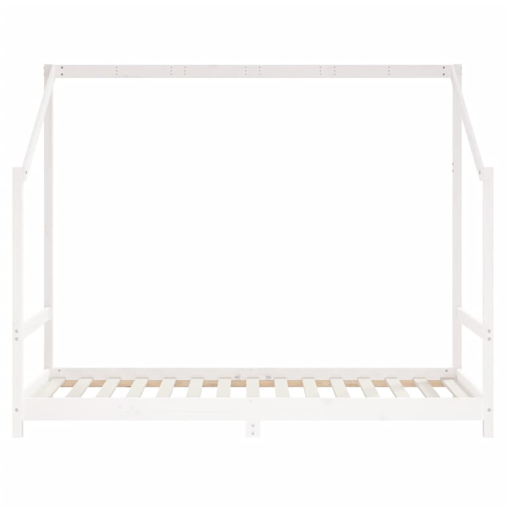 Kinderbedframe 2x(90x190) cm massief grenenhout wit