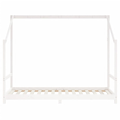 Kinderbedframe 2x(90x190) cm massief grenenhout wit