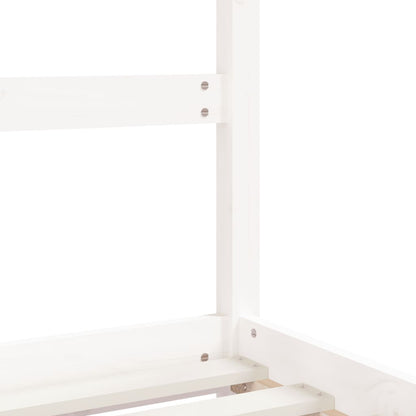 Kinderbedframe 2x(90x190) cm massief grenenhout wit