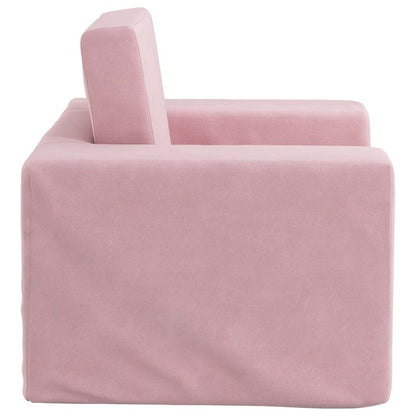 Kinderslaapbank zacht pluche roze