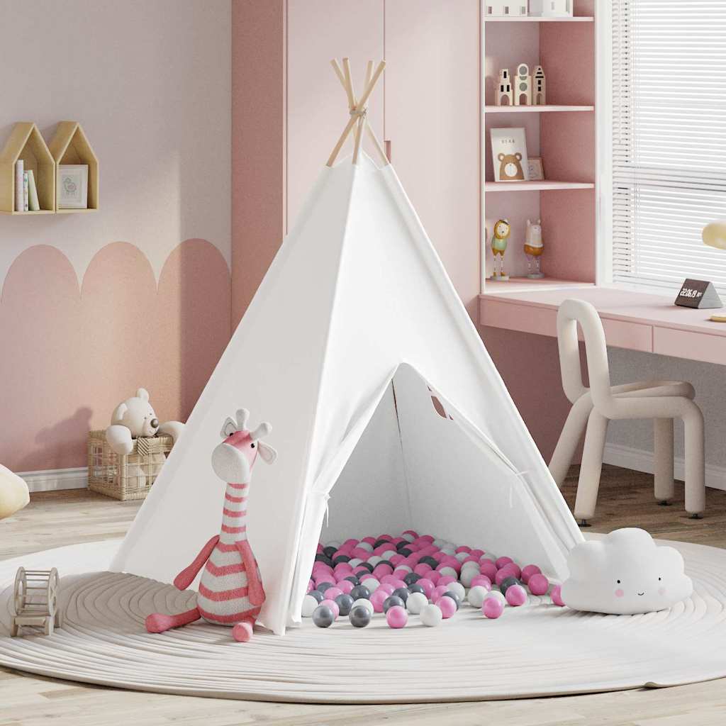 Teepee Tent Wit 120 x 120 x 150 cm Stof en Kunststof