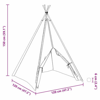 Teepee Tent Wit 120 x 120 x 150 cm Stof en Kunststof